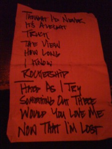 Set List From Genghis Cohen Show