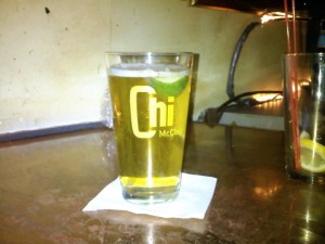 ChiMcClean.com pint glasses were put into service almost immediately at Room 5 Lounge. The plan worked...