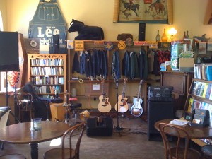 While it was a little odd playing in front of a Lee and Levi's point of sale display, the high ceilings and wood floors made for outstanding acoustics and the audience ate it up.