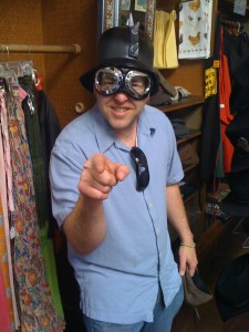 Percussionist Jesse Weber showing his "mean" face after the gig at San Gregorio General Store. Hilarious...