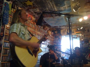 Performing "Thought I'd Never" on-air at the KPIG studios in Watsonville, CA.