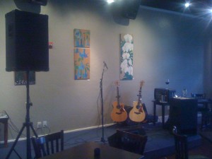 The set-up at The Wine Bar in Half Moon Bay, CA. Small, simple, perfect.