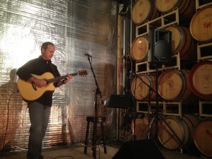 Central Coast virtuoso Martin Paris owning the barrel room stage at Sculpterra Winery in Paso Robles, CA.A