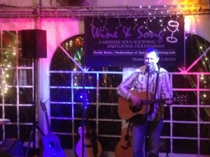 Brad Colerick, host of "Wine & Song" at Firefly Bistro in South Pasadena, CA opening up the night.