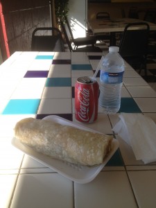 A classic California burrito at Emma's in El Cajon, CA. Mm... 