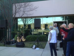 Some unsuspecting bystanders wondering what all this gear was about. Little did they know... I would be melting faces in mere minutes.