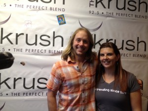 Hanging with on-air host, Suzanne, at The KRUSH 92.5 FM studios in San Luis Obispo, CA after my interview and performance.