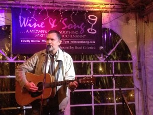 Host of "Wine & Song", Brad Colerick, opening up the night at Firefly Bistro.