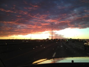 A beautiful Texas sky en route to the venue in Fort Worth.