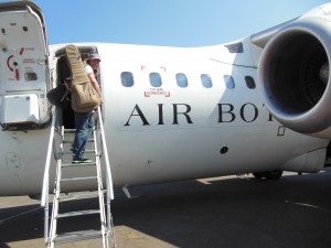 I take 'er everywhere... even on a dicey Air Botswana flight. (Eek!)