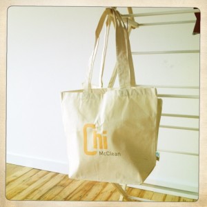 The all-new, 100% organic cotton, Chi McClean totes are here in time for the holidays! Order yours now!